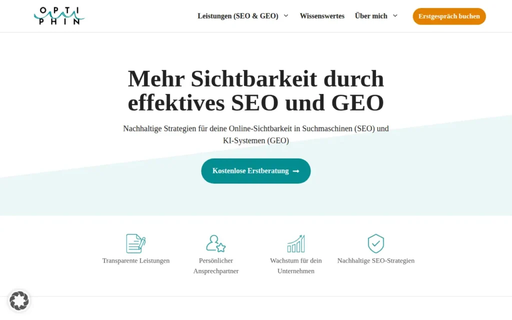 Startseite von Optiphin