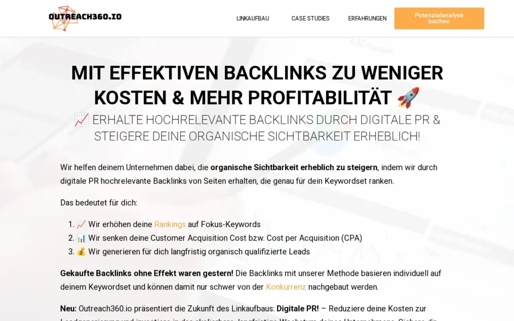 Startseite von Outreach360