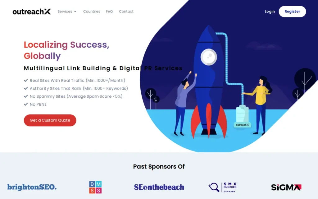 Startseite von OutreachX