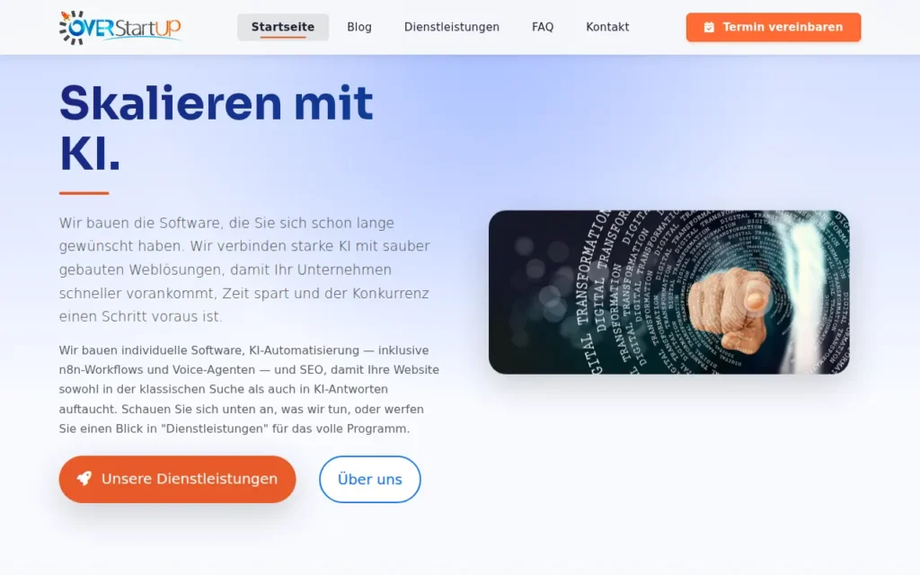 Startseite von OverStartup GmbH