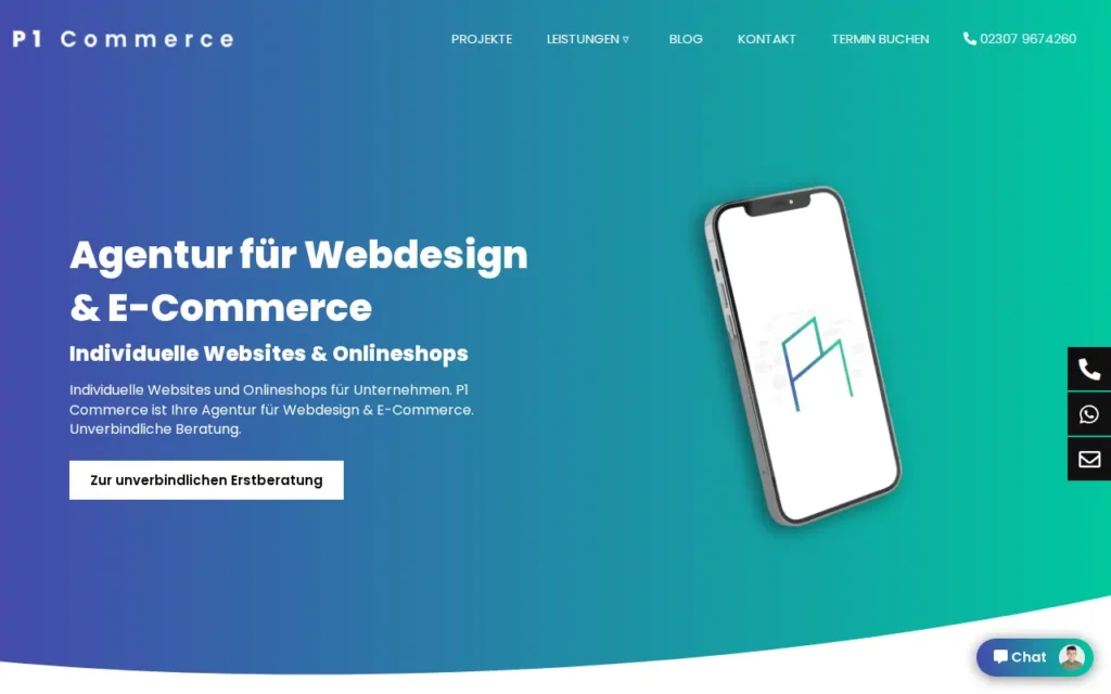 Startseite von P1 Commerce
