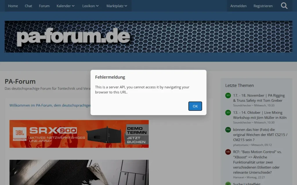 Startseite von PA-Forum