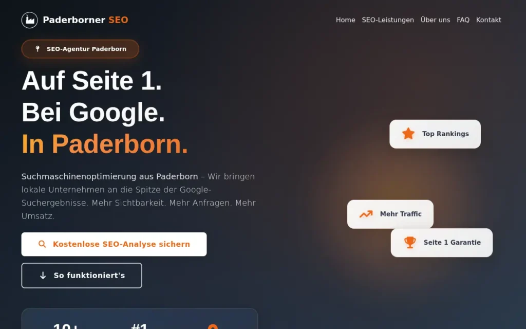 Startseite von Paderborner SEO (Binärfabrik UG)