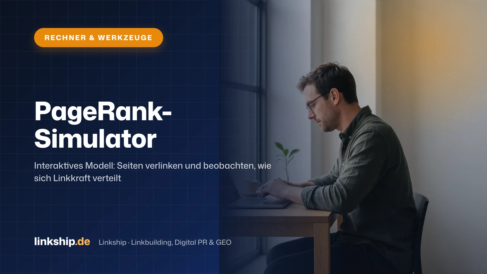 Titelkarte: PageRank-Simulator – Rechner & Werkzeuge, Linkship
