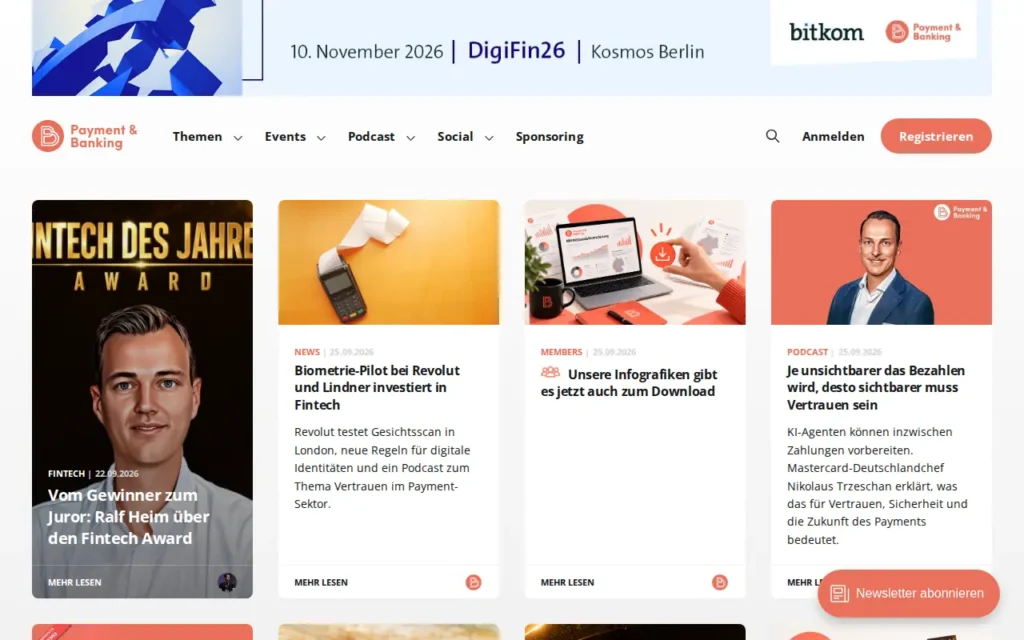 Startseite von Payment & Banking
