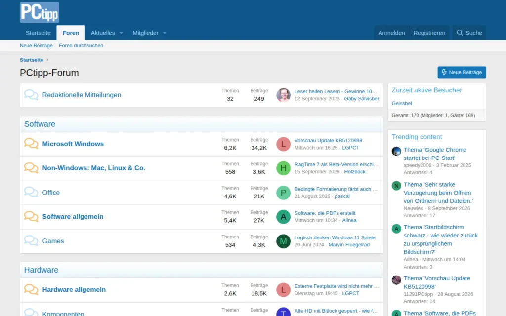 Startseite von PCtipp-Forum