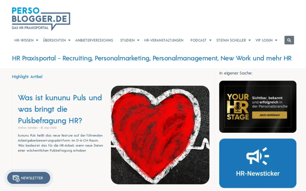 Startseite von PERSOBLOGGER.DE