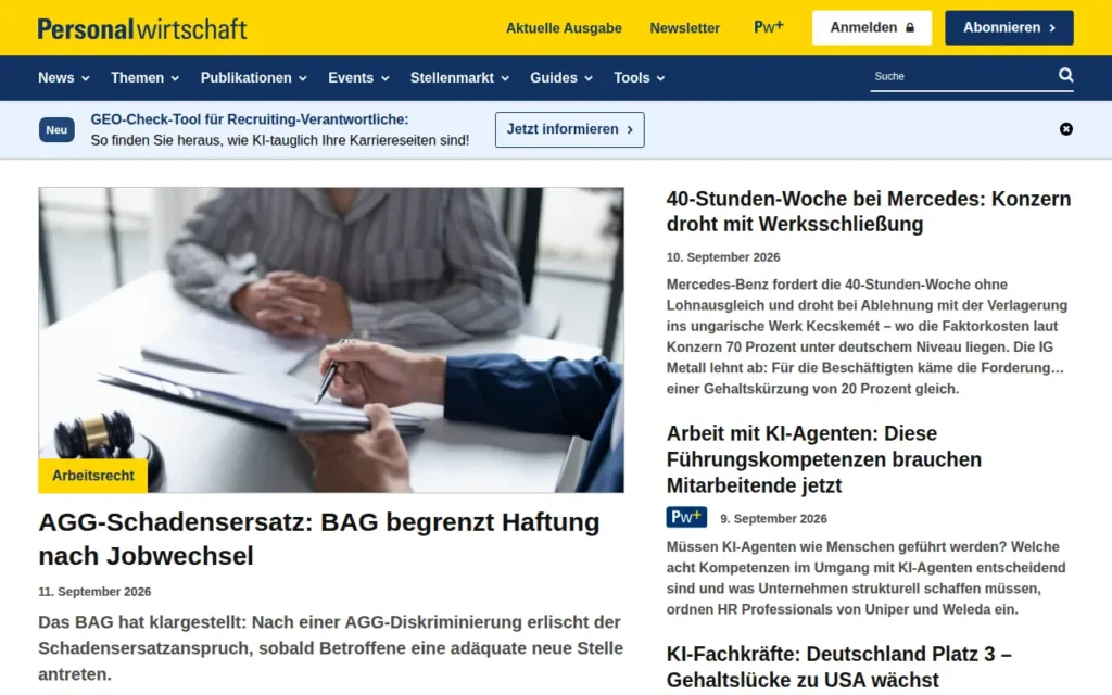 Startseite von Personalwirtschaft