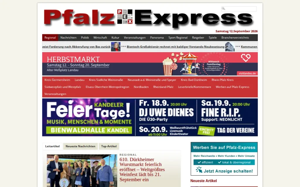 Startseite von Pfalz-Express
