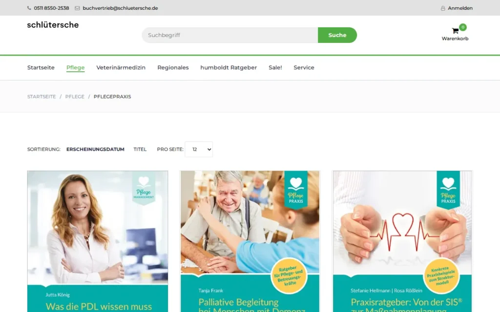 Startseite von pflegen-online.de