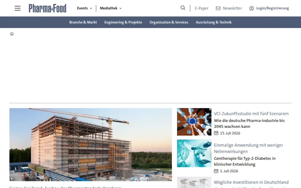 Startseite von Pharma+Food