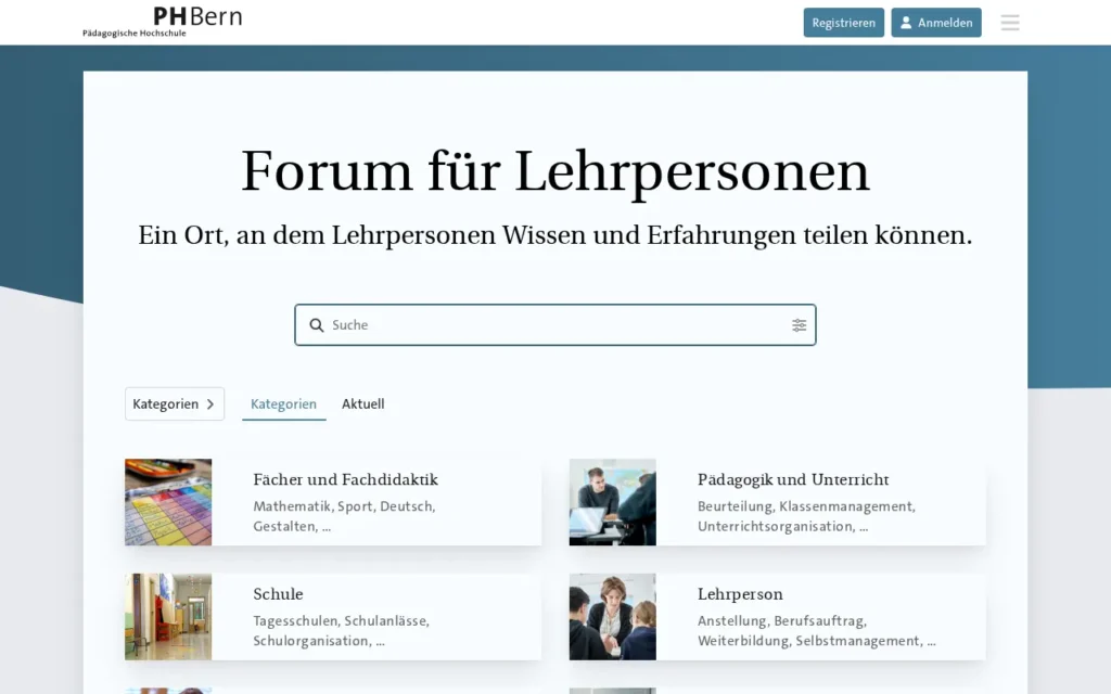 Startseite von Forum für Lehrpersonen (PHBern)