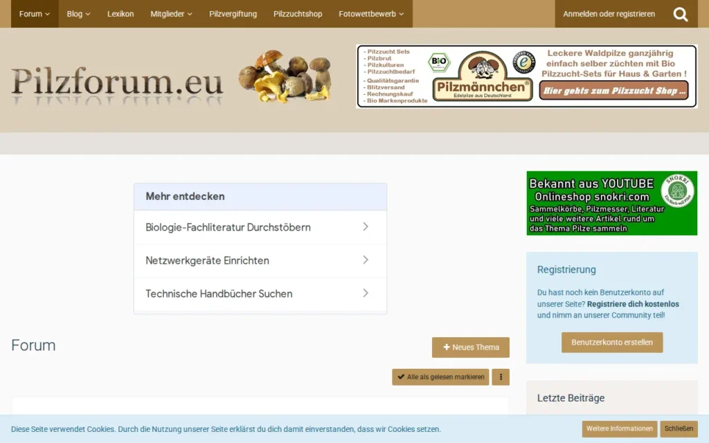 Startseite von Pilzforum.eu