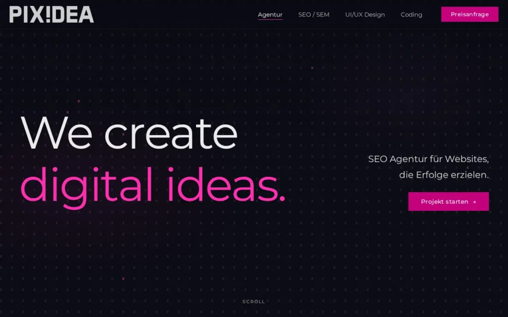 Startseite von PIXIDEA