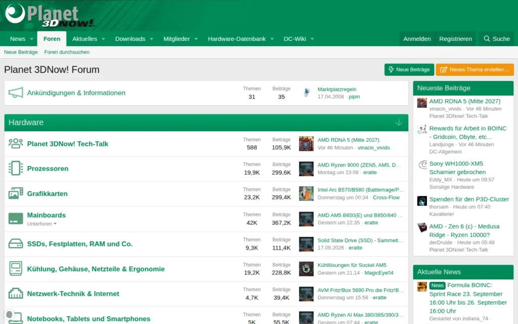 Startseite von Planet 3DNow! Forum