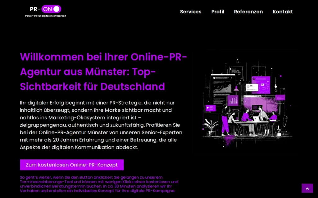 Startseite von PR-On (Regenreich KG)