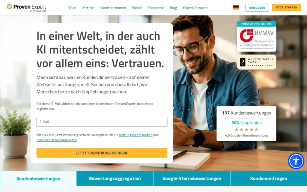 Startseite von ProvenExpert