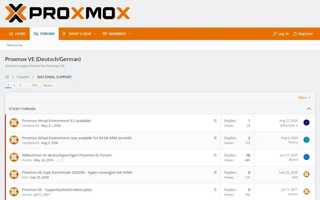 Startseite von Proxmox Support Forum – Deutsch