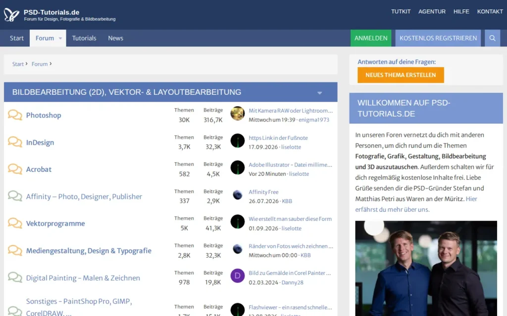 Startseite von PSD-Tutorials.de Forum