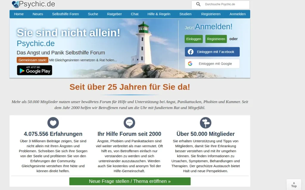 Startseite von Psychic.de Angst-Forum