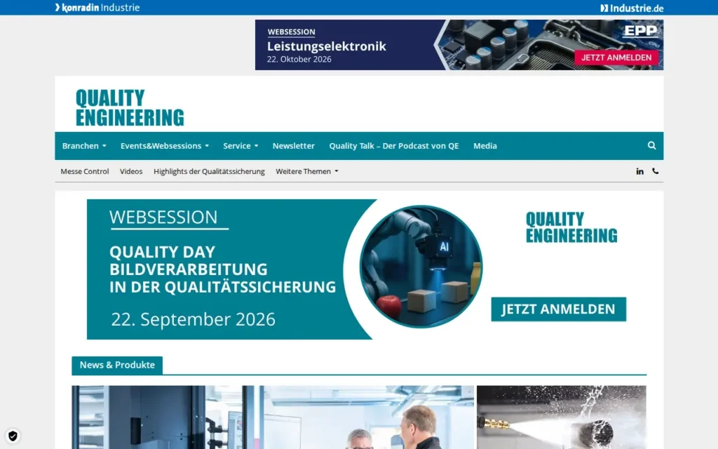 Startseite von Quality Engineering