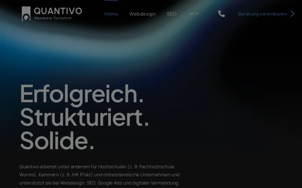 Startseite von Quantivo