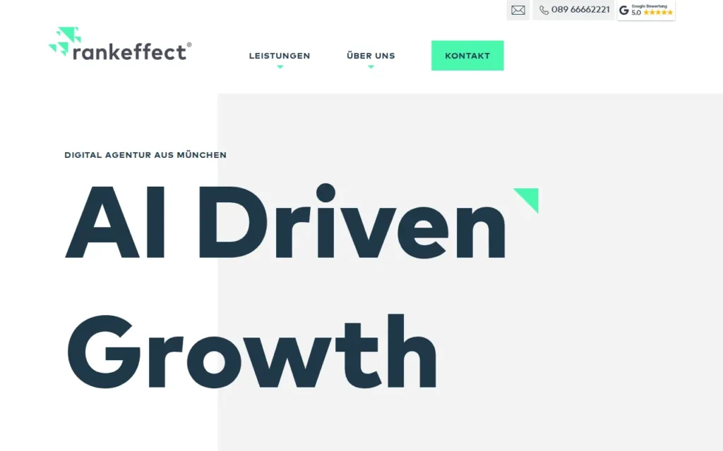 Startseite von rankeffect digital GmbH