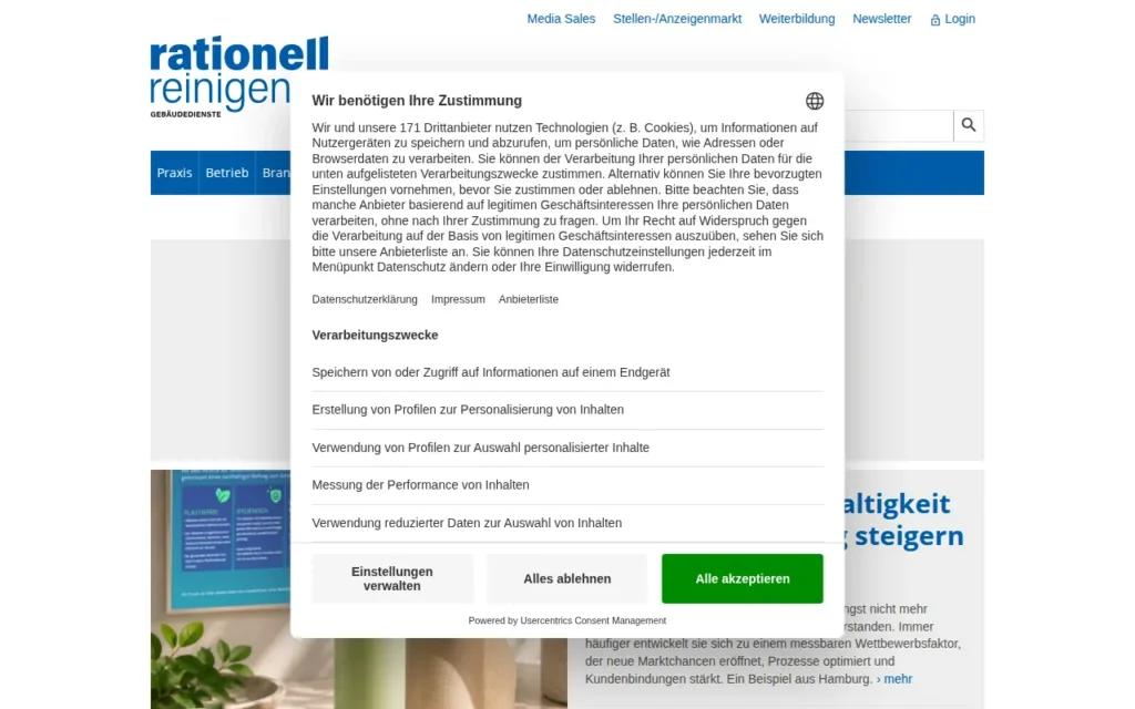 Startseite von rationell reinigen