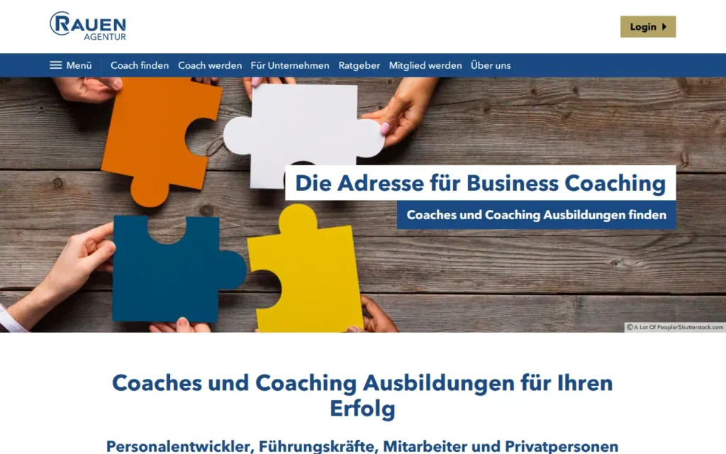 Startseite von RAUEN Agentur (Coach-Datenbank)
