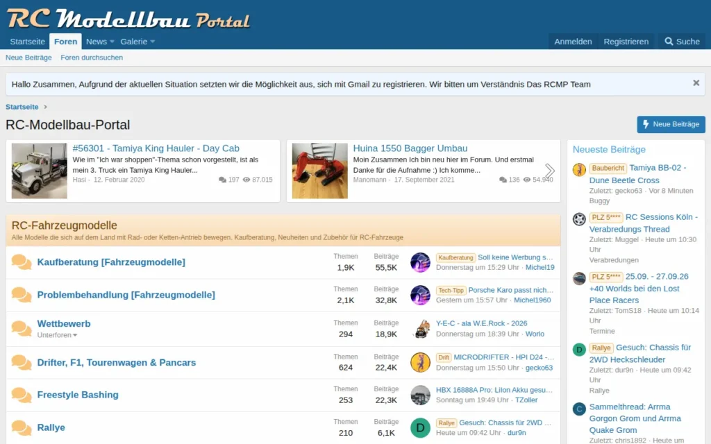 Startseite von RC-Modellbau-Portal (RCMP)
