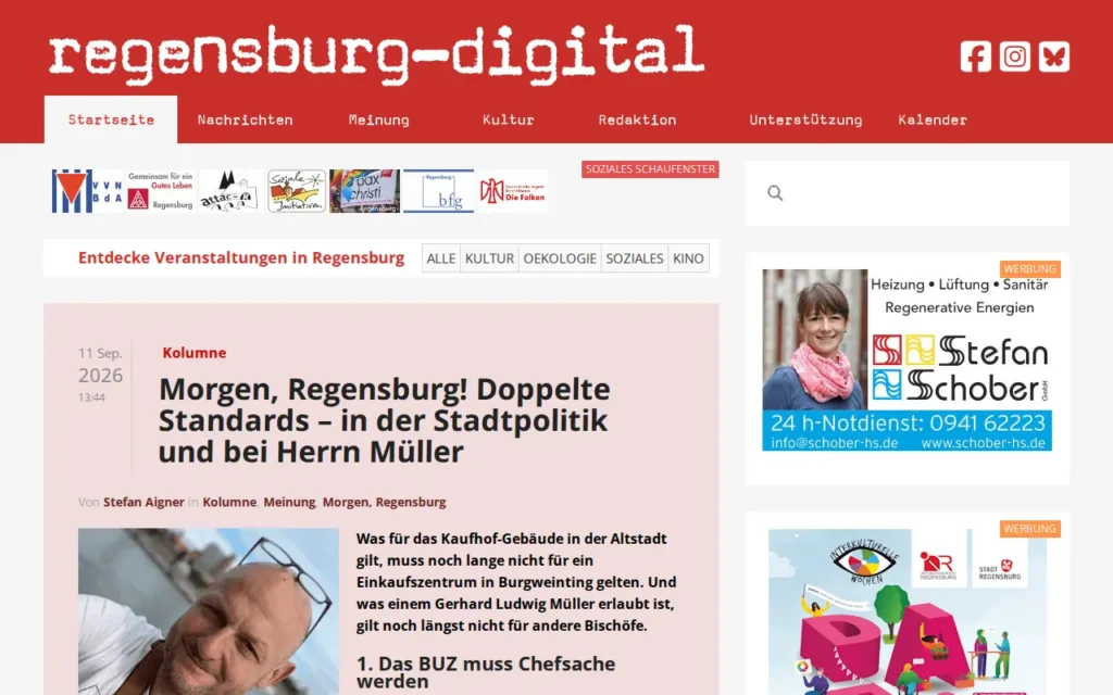 Startseite von Regensburg Digital