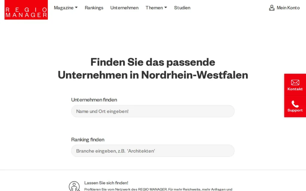 Startseite von REGIO MANAGER