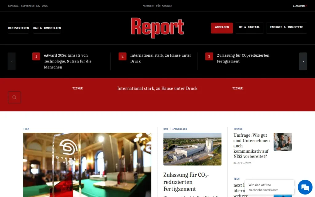 Startseite von Report