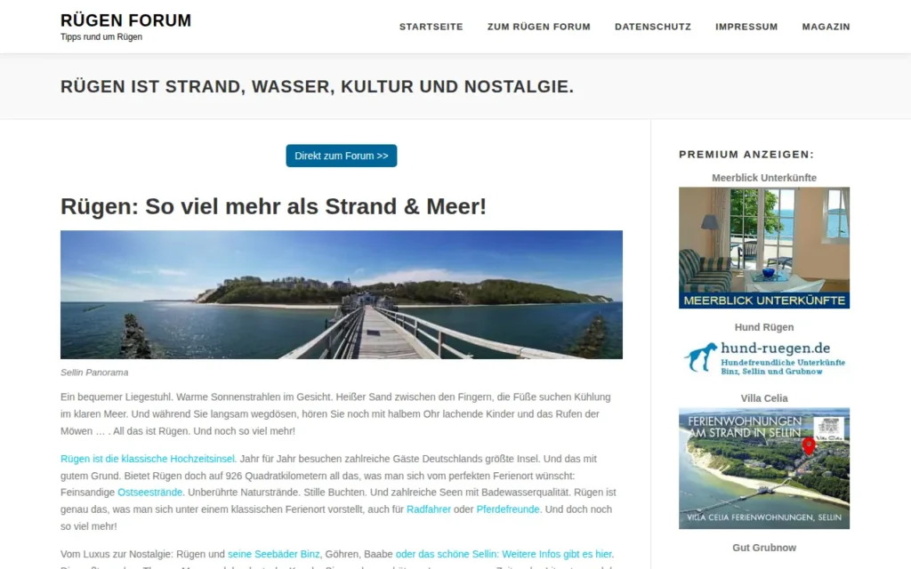 Startseite von Rügen Forum
