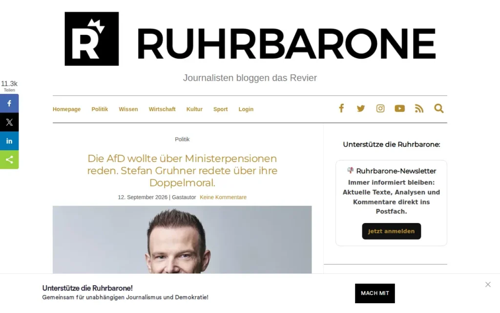 Startseite von Ruhrbarone