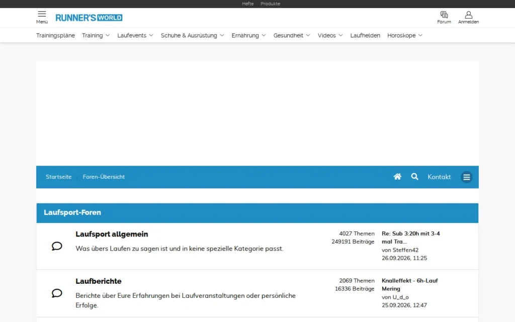 Startseite von RUNNER’S WORLD Forum