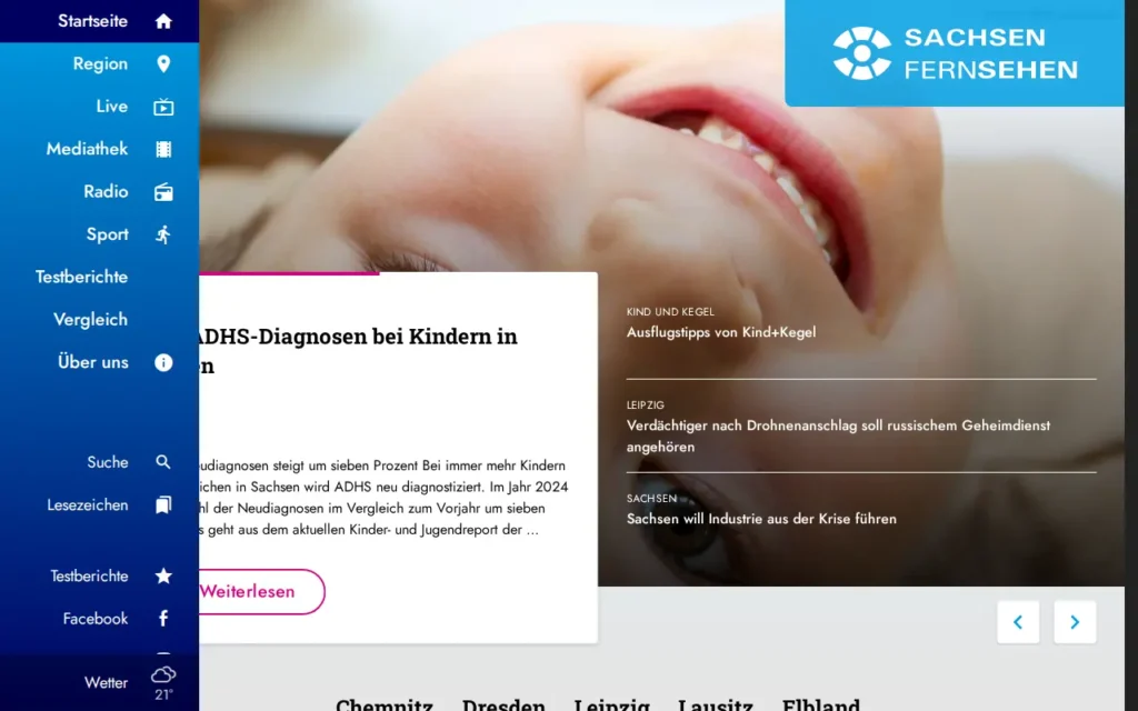 Startseite von Sachsen Fernsehen