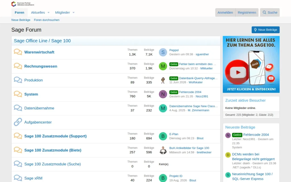 Startseite von Sage Forum
