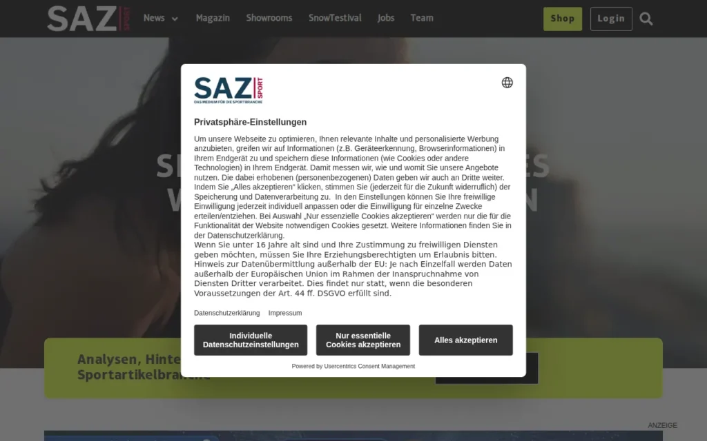 Startseite von SAZsport