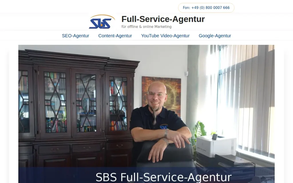 Startseite von SBS Full-Service-Agentur