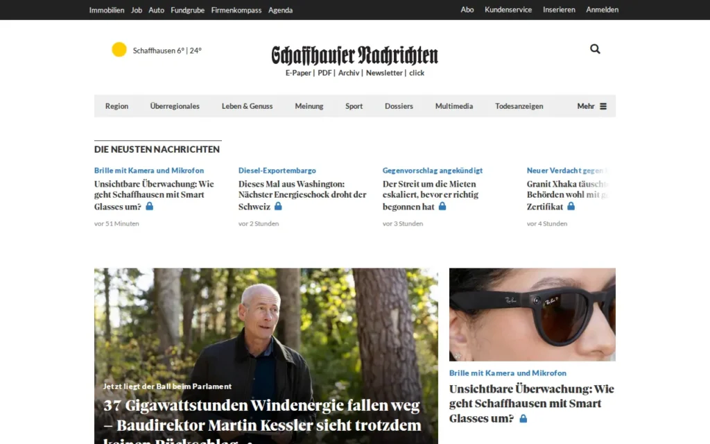 Startseite von Schaffhauser Nachrichten (shn.ch)