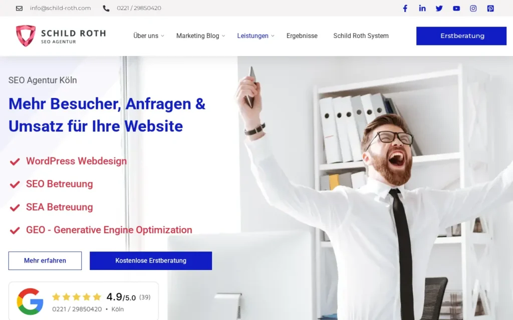 Startseite von Schild Roth SEO Agentur GmbH