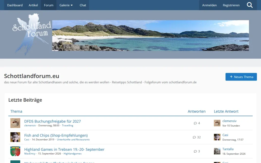 Startseite von Schottlandforum.eu