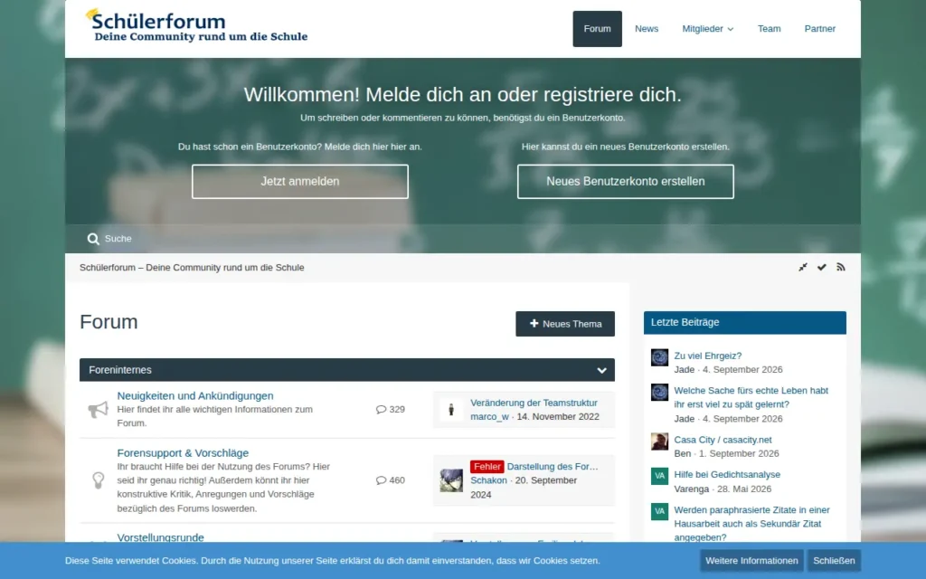 Startseite von Schülerforum
