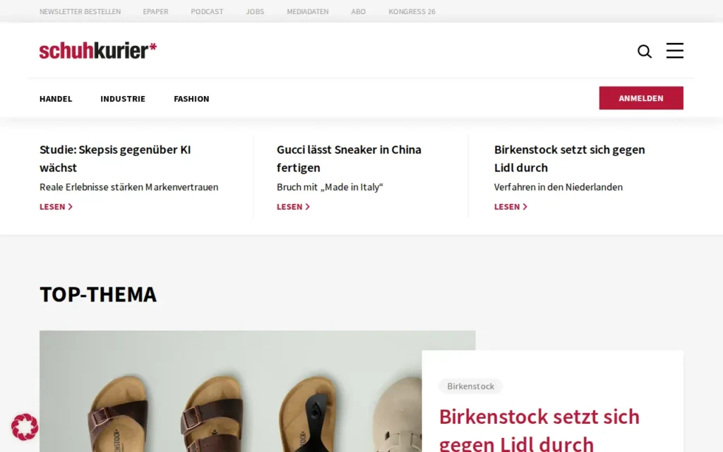 Startseite von schuhkurier