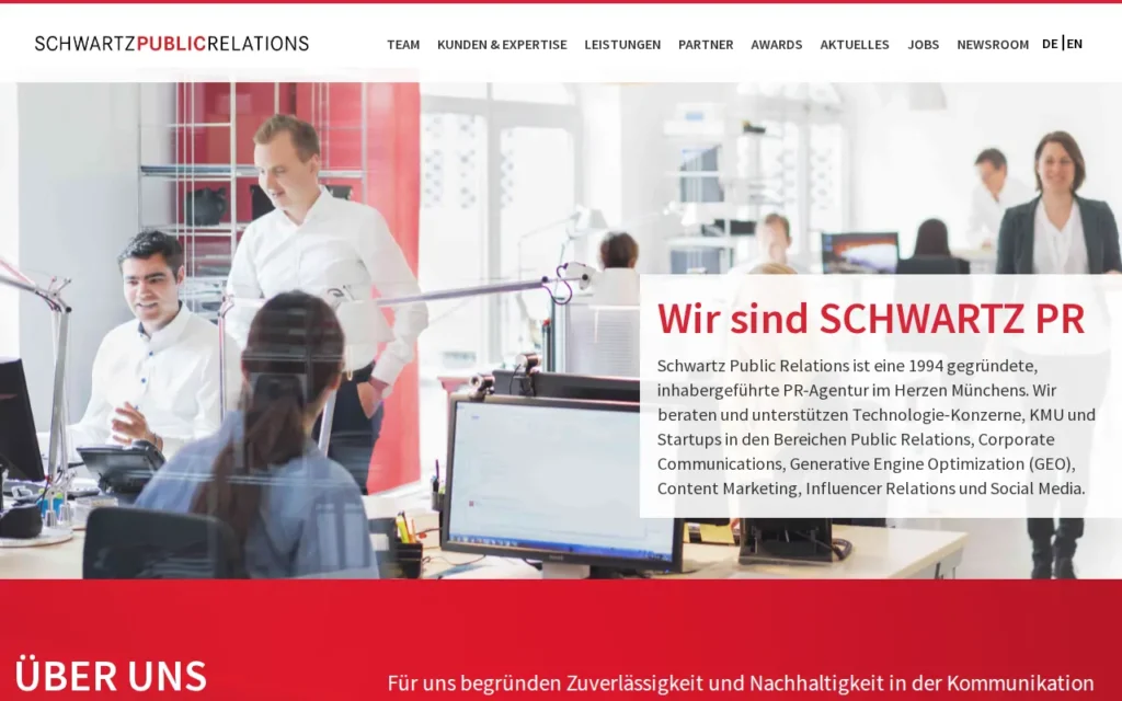 Startseite von Schwartz Public Relations