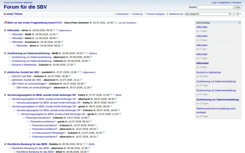 Startseite von Forum für die SBV (schwbv.de)