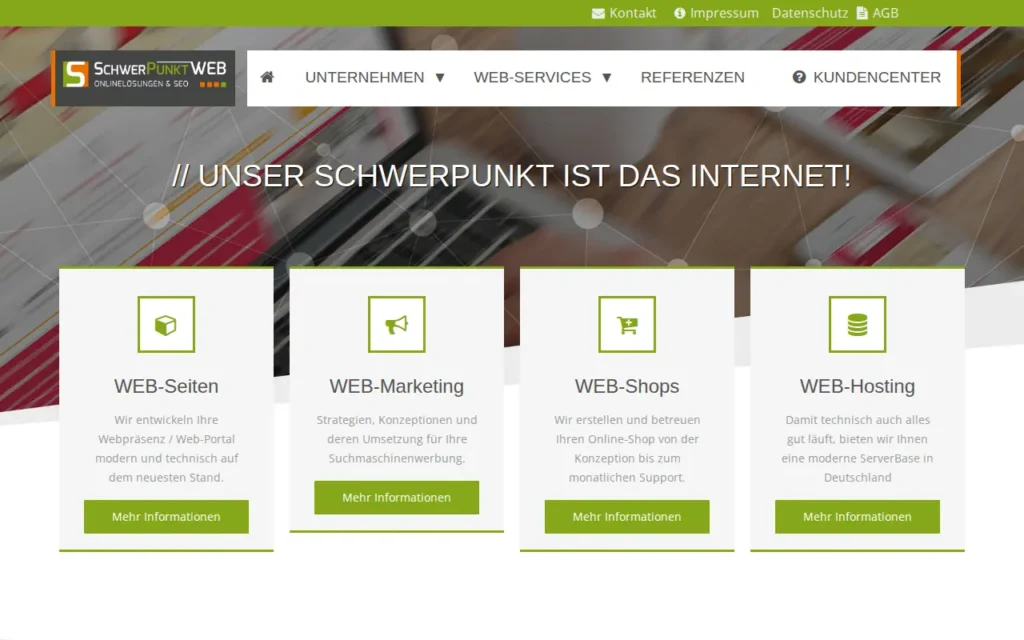 Startseite von SchwerPunkt WEB