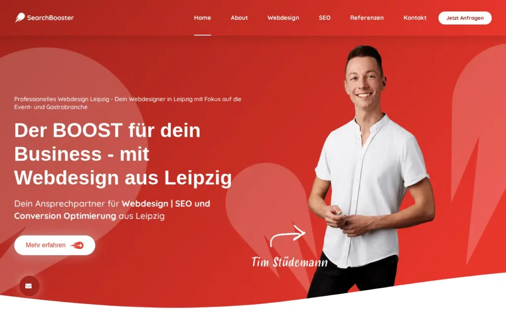 Startseite von SearchBooster
