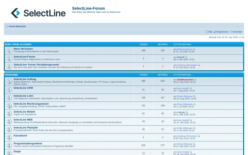 Startseite von SelectLine-Forum